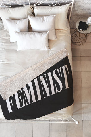 EnvyArt Feminist Fleece Throw Blanket