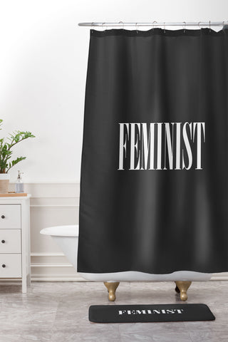 EnvyArt Feminist Shower Curtain And Mat