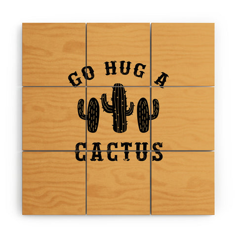 EnvyArt Hug A Cactus Wood Wall Mural