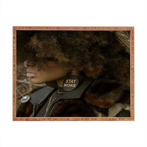 EricaGenece Stay Woke Rectangular Tray
