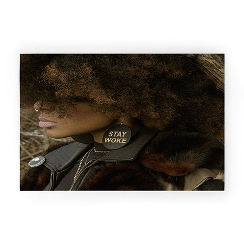 EricaGenece Stay Woke Welcome Mat