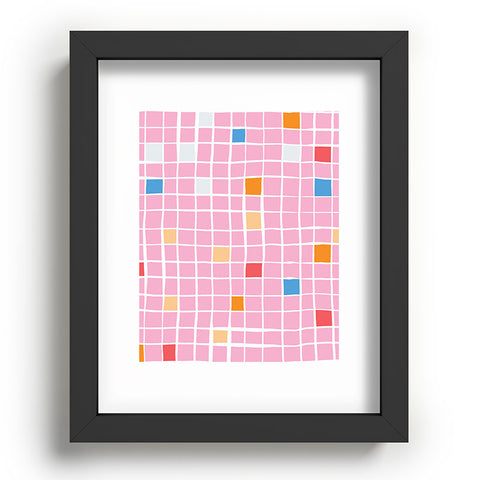 Erika Stallworth Modern Mosaic Pink Recessed Framing Rectangle