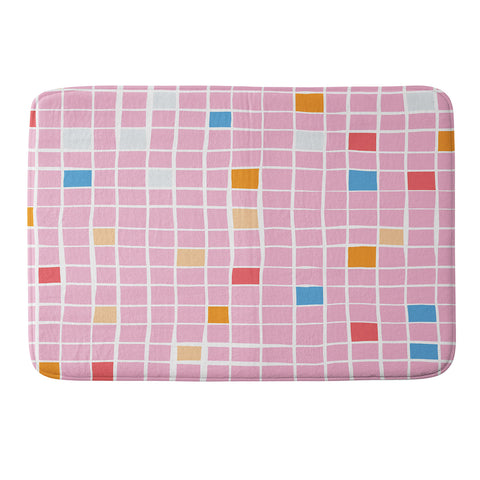 Erika Stallworth Modern Mosaic Pink Memory Foam Bath Mat