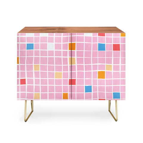 Erika Stallworth Modern Mosaic Pink Credenza