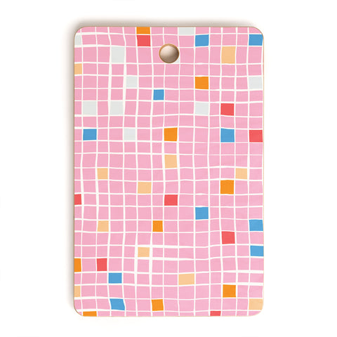 Erika Stallworth Modern Mosaic Pink Cutting Board Rectangle