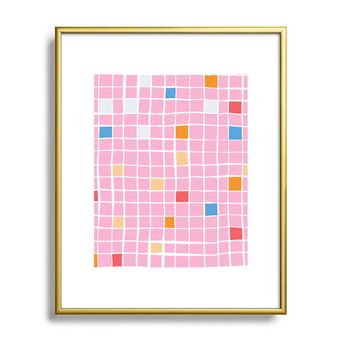 Erika Stallworth Modern Mosaic Pink Metal Framed Art Print