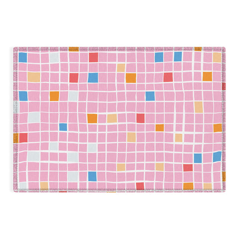 Erika Stallworth Modern Mosaic Pink Outdoor Rug