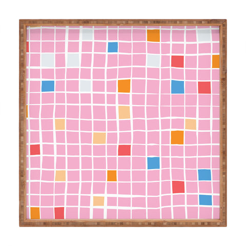 Erika Stallworth Modern Mosaic Pink Square Tray