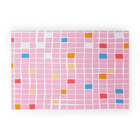 Erika Stallworth Modern Mosaic Pink Welcome Mat