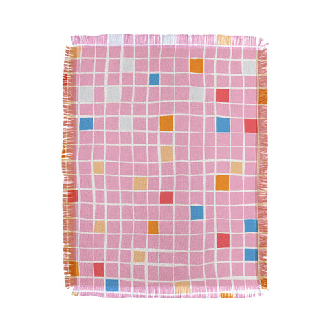 Erika Stallworth Modern Mosaic Pink Throw Blanket