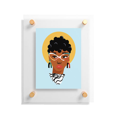 Erika Stallworth Natural Hair Lady Floating Acrylic Print