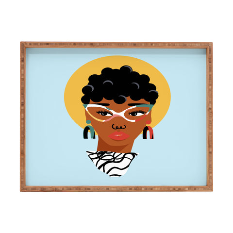 Erika Stallworth Natural Hair Lady Rectangular Tray