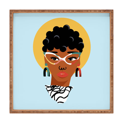 Erika Stallworth Natural Hair Lady Square Tray