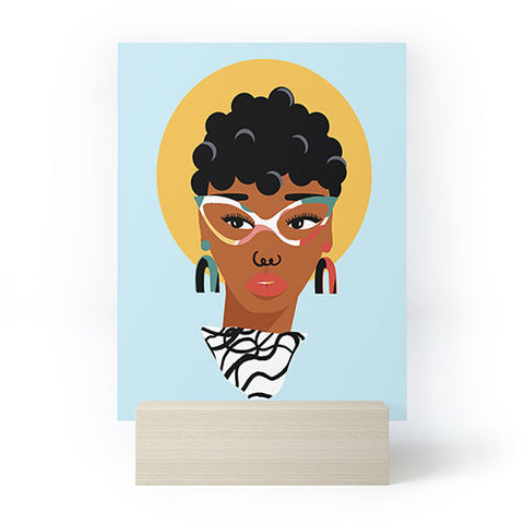 Erika Stallworth Natural Hair Lady Mini Art Print