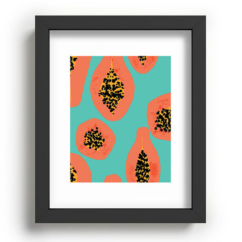 Erika Stallworth Papaya Sky Tropical Fruit Recessed Framing Rectangle