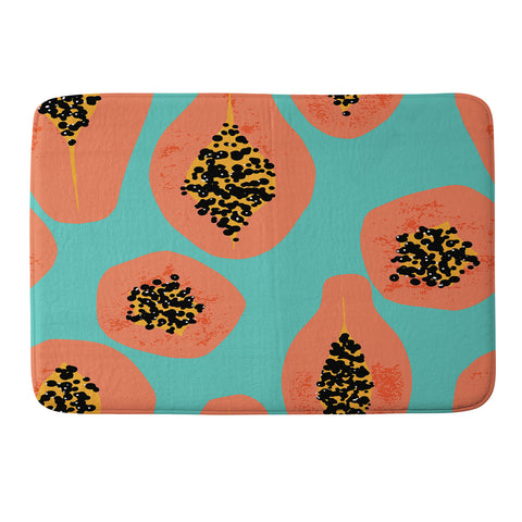 Erika Stallworth Papaya Sky Tropical Fruit Memory Foam Bath Mat
