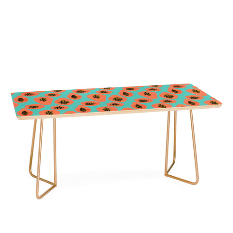 Erika Stallworth Papaya Sky Tropical Fruit Coffee Table
