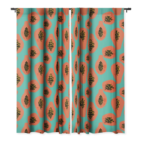 Erika Stallworth Papaya Sky Tropical Fruit Blackout Non Repeat