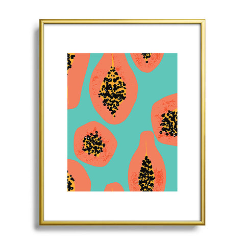 Erika Stallworth Papaya Sky Tropical Fruit Metal Framed Art Print