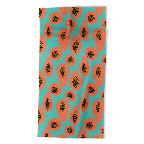 Erika Stallworth Papaya Sky Tropical Fruit Beach Towel