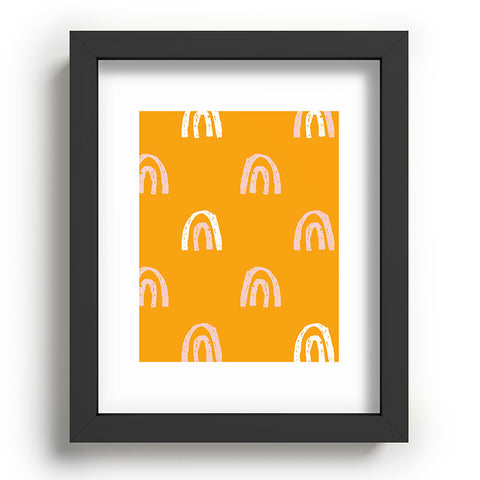 Erika Stallworth Pink Mango Rainbow Pattern Recessed Framing Rectangle