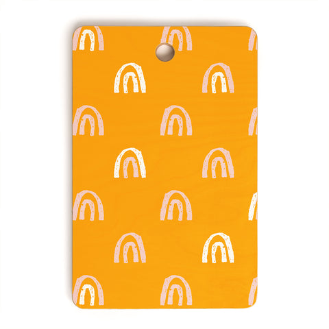Erika Stallworth Pink Mango Rainbow Pattern Cutting Board Rectangle