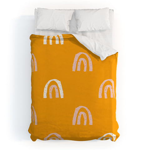 Erika Stallworth Pink Mango Rainbow Pattern Duvet Cover