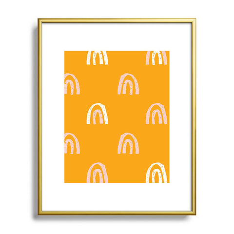 Erika Stallworth Pink Mango Rainbow Pattern Metal Framed Art Print