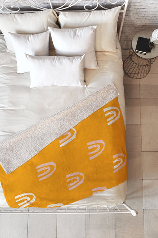 Erika Stallworth Pink Mango Rainbow Pattern Fleece Throw Blanket