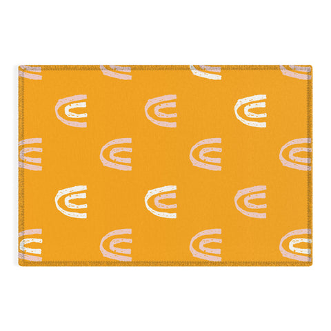 Erika Stallworth Pink Mango Rainbow Pattern Outdoor Rug