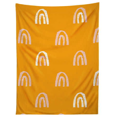 Erika Stallworth Pink Mango Rainbow Pattern Tapestry