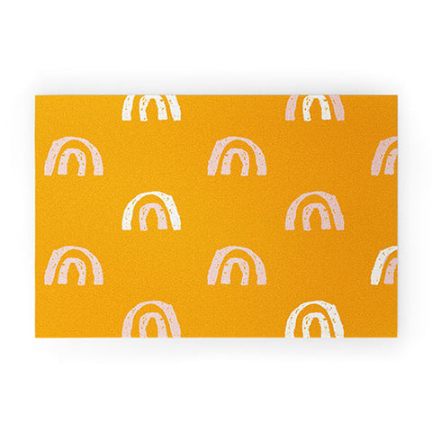 Erika Stallworth Pink Mango Rainbow Pattern Welcome Mat