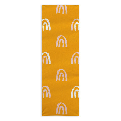 Erika Stallworth Pink Mango Rainbow Pattern Yoga Towel