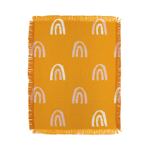 Erika Stallworth Pink Mango Rainbow Pattern Throw Blanket