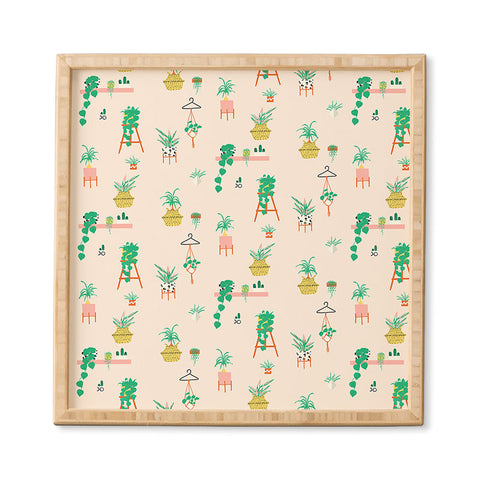 Erika Stallworth Plant Lady Scandinavian Apartment Peach Framed Wall Art