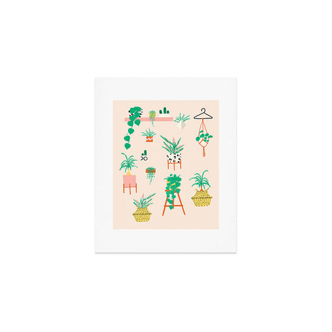 Erika Stallworth Plant Lady Scandinavian Apartment Peach Art Print
