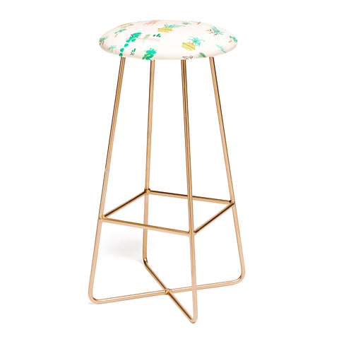 Erika Stallworth Plant Lady Scandinavian Apartment Peach Bar Stool