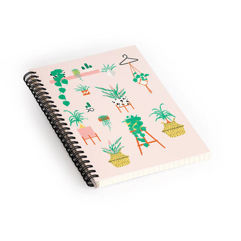 Erika Stallworth Plant Lady Scandinavian Apartment Peach Spiral Notebook