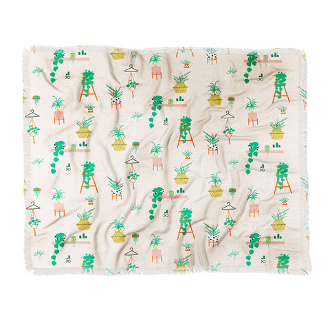 Erika Stallworth Plant Lady Scandinavian Apartment Peach Throw Blanket