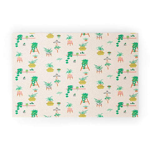 Erika Stallworth Plant Lady Scandinavian Apartment Peach Welcome Mat