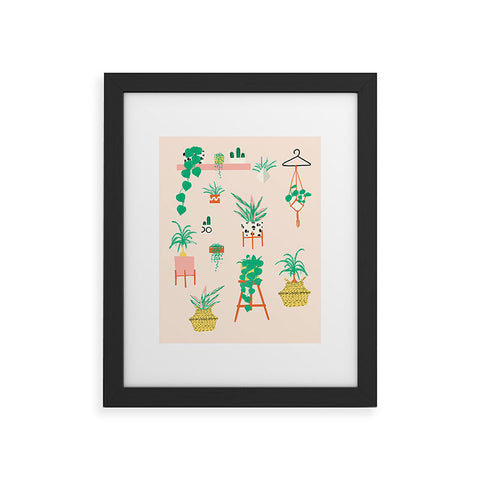 Erika Stallworth Plant Lady Scandinavian Apartment Peach Framed Art Print