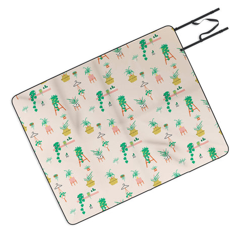 Erika Stallworth Plant Lady Scandinavian Apartment Peach Picnic Blanket