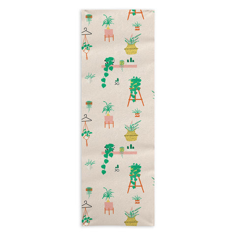 Erika Stallworth Plant Lady Scandinavian Apartment Peach Yoga Towel