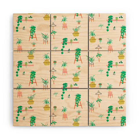 Erika Stallworth Plant Lady Scandinavian Apartment Peach Wood Wall Mural