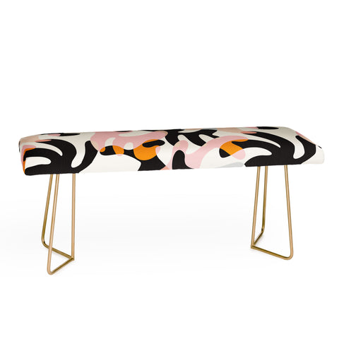 evamatise Abstract Modern Shapes Mid Century Bench