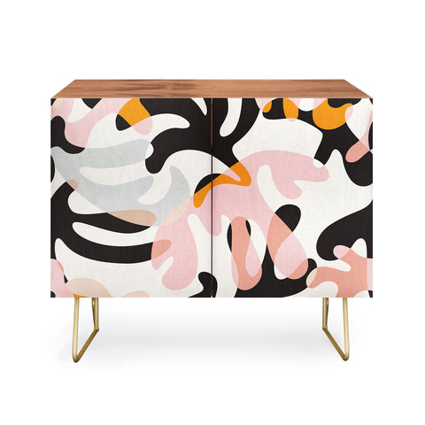 evamatise Abstract Modern Shapes Mid Century Credenza