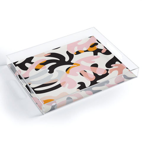 evamatise Abstract Modern Shapes Mid Century Acrylic Tray