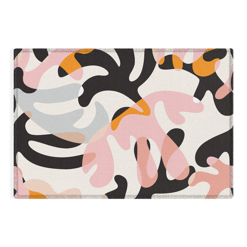 evamatise Abstract Modern Shapes Mid Century Outdoor Rug