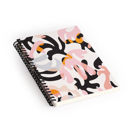 evamatise Abstract Modern Shapes Mid Century Spiral Notebook