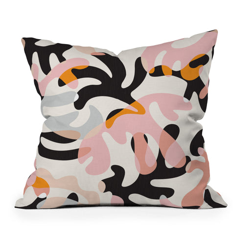 evamatise Abstract Modern Shapes Mid Century Throw Pillow